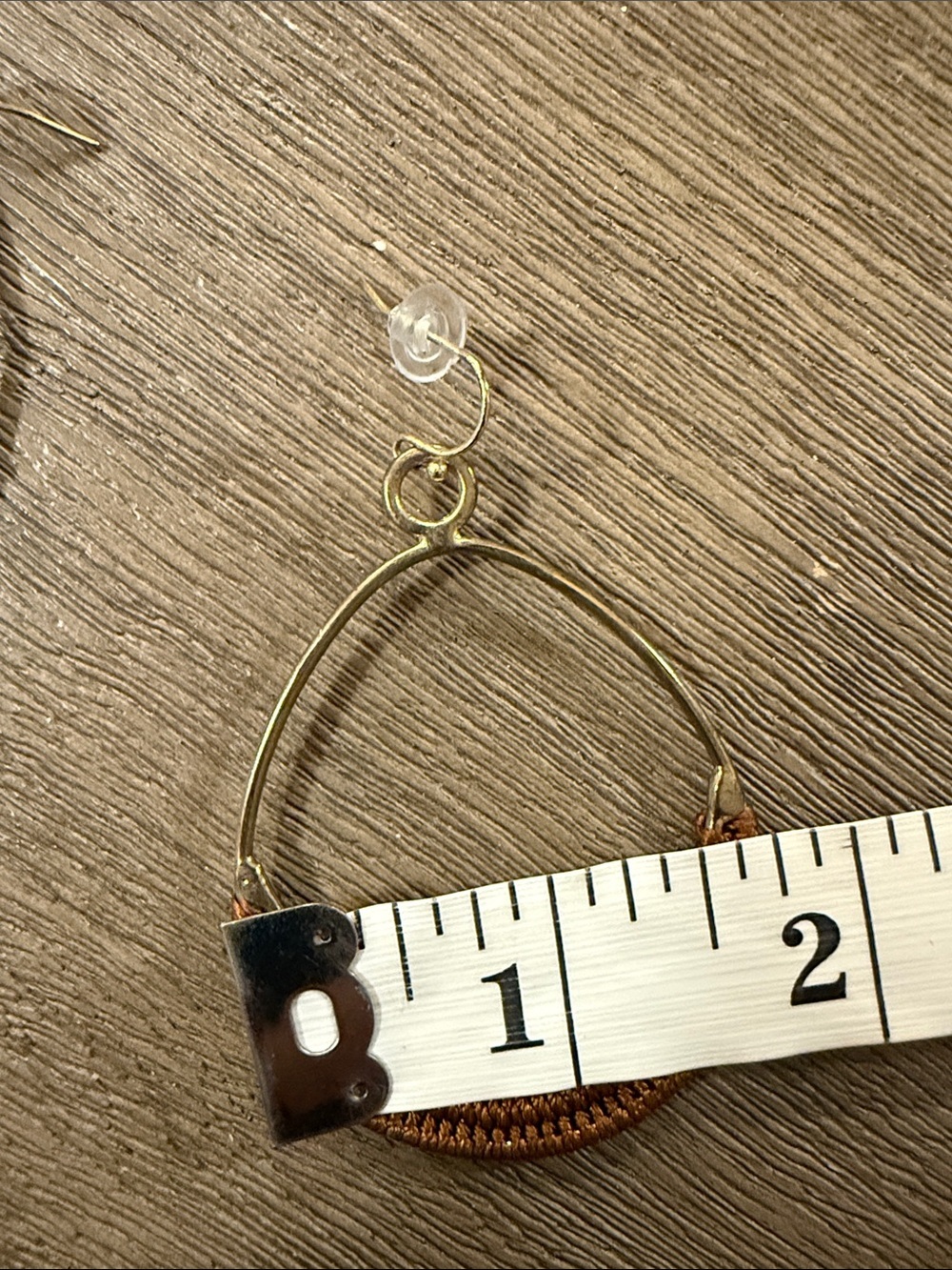 Brown Crochet Hoop Earrings - Women Jewelry - Picture 7 of 7